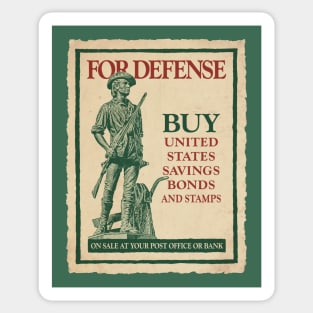 WWII Vintage Style Buy US Savings Bonds for Defense Sticker